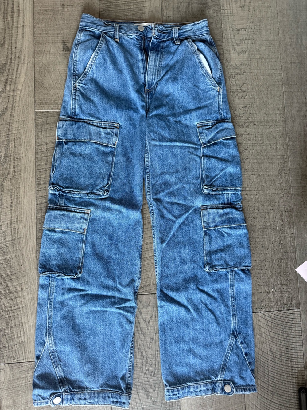 Denim Forum Light Blue Relaxed Carpenter Jeans with Cargo Pockets